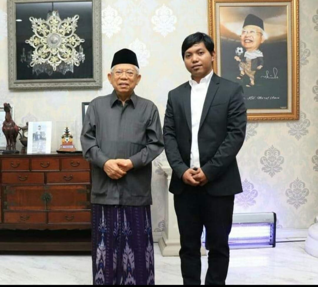 CEO Facesia, Muakbar bersama Wakil Presiden RI. K.H. Ma'ruf Amin. Foto, dokumen pribadi